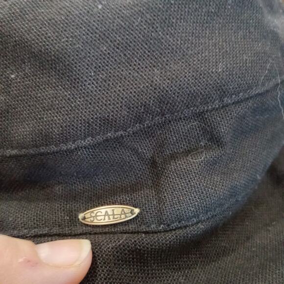 Scala Bucket Hat One Size White Sun Hat Beach Travel Drawstring Packable Cotton - Picture 2 of 11